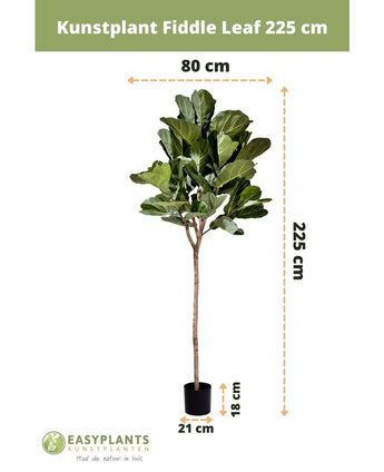 Kunst Tabaksplant Ficus Lyrate 225 cm