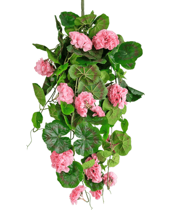 Kunst hangplant Geranium 75 cm roze