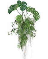 Kunst hangplant Monstera/Varen bal 100 cm XL