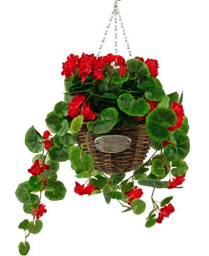 Kunstbegonia Rood in Mand UV 70cm
