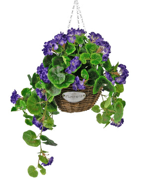 Kunstbegonia paars in mand UV 70cm