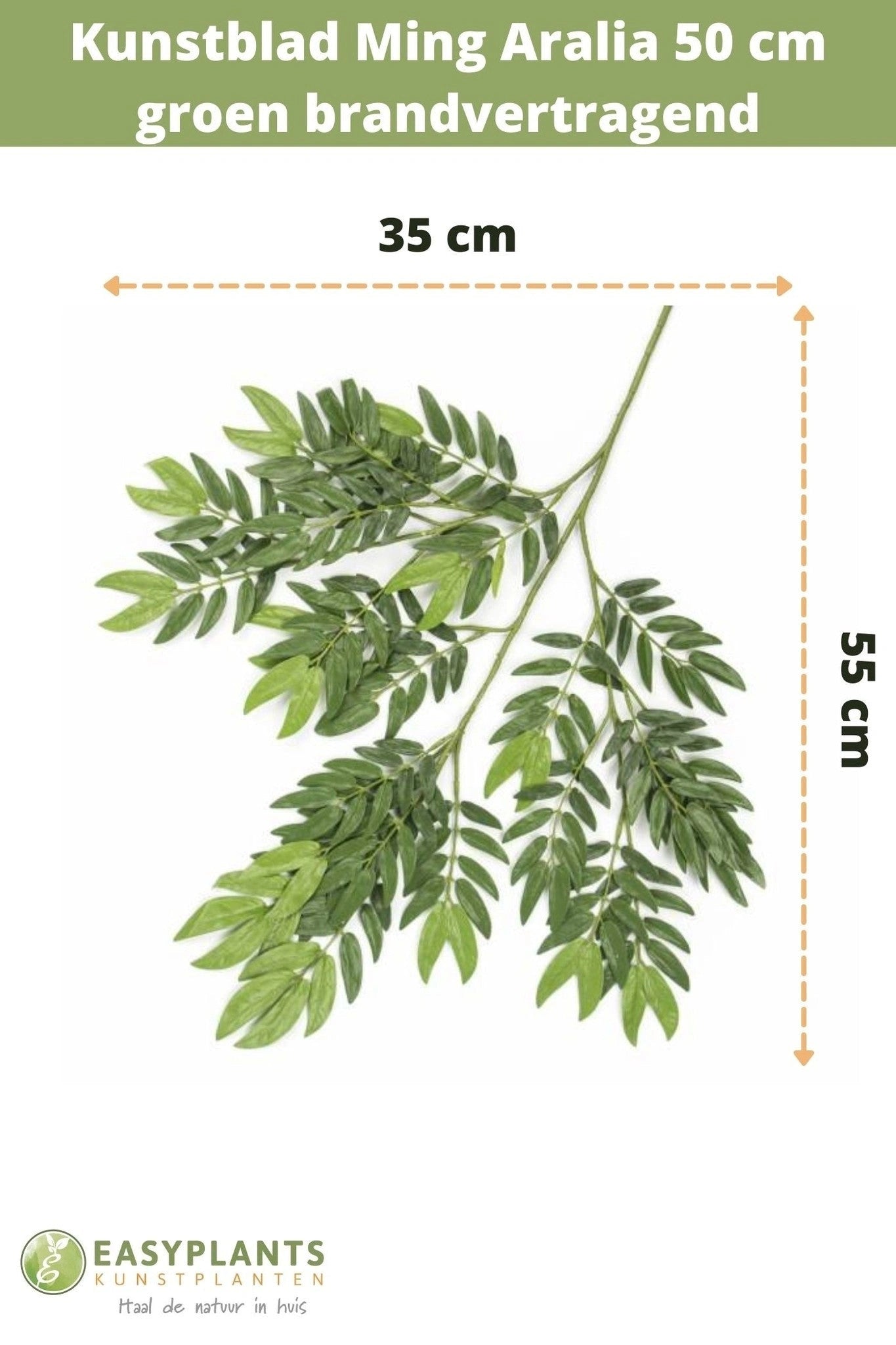 Kunstblad Ming Aralia 50 cm groen brandvertragend