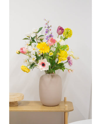 Kunstbloem Anemone 43 cm wit/roze