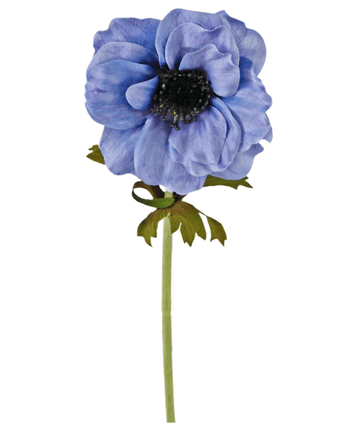 Kunstbloem Anemoon 35 cm blauw