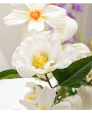 Kunstbloem Cammellia 80 cm wit