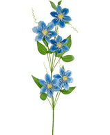 Kunstbloem Clematis dubbel 82 cm blauw