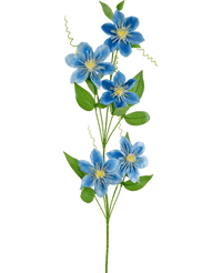 Kunstbloem Clematis dubbel 82 cm blauw