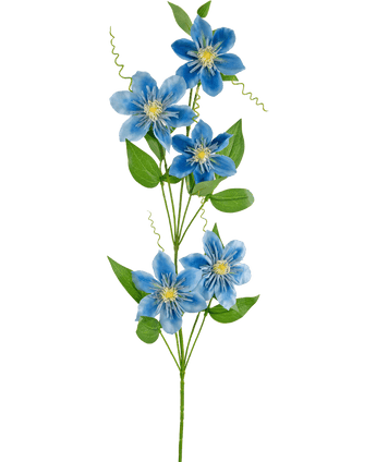 Kunstbloem Clematis dubbel 82 cm blauw