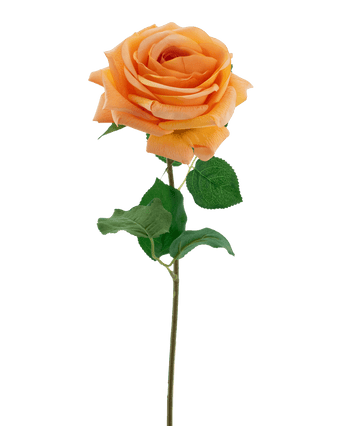 Kunstbloem Crystal touch moisturizing roos Real Touch oranje 43 cm