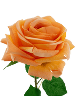 Kunstbloem Crystal touch moisturizing roos Real Touch oranje 43 cm
