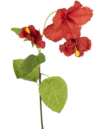 Kunstbloem Hibiscus 94 cm rood