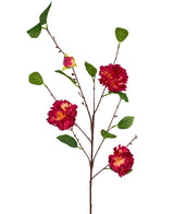 Kunstbloem Japanse Camelia 95 cm wijnrood