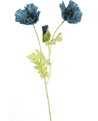 Kunstbloem Poppy 73 cm donker blauw