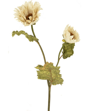 Kunstbloem Poppy Queen 78 cm crème