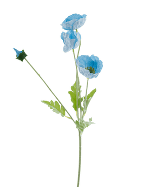 Kunstbloem Poppy Real Touch Blauw 60 cm