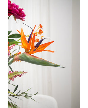 Kunstbloem Strelitzia 86 cm rood/paars