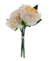 Kunstboeket mix bloemen Real Touch Champagne 30 cm