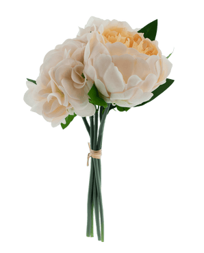 Kunstboeket mix bloemen Real Touch Champagne 30 cm