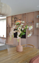 Kunstclematis Real Touch Roze/crème 88cm
