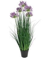 Kunstgras paarse Agapanthus uiengraspot 90cm brandvertragend