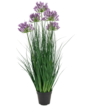 Kunstgras paarse Agapanthus uiengraspot 90cm brandvertragend