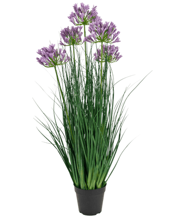 Kunstgras paarse Agapanthus uiengraspot 90cm brandvertragend