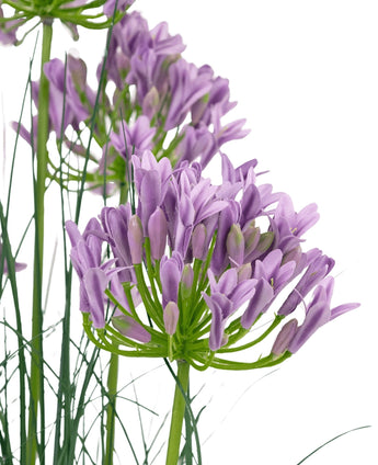 Kunstgras paarse Agapanthus uiengraspot 90cm brandvertragend