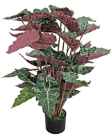 Kunstplant Alocasia 100 cm groen/rood