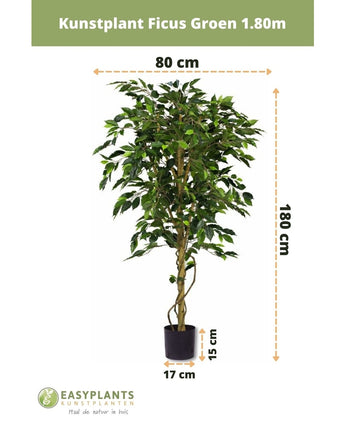 Kunstplant Ficus Groen 180 cm