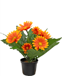 Kunstplant Gerbera 28 cm oranje