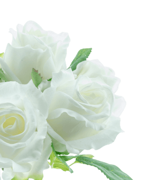 Kunstrozenboeket 7 Rozen Real Touch Wit 30 cm