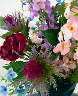 Zijden kunstbloemen boeket Moonlit Meadow