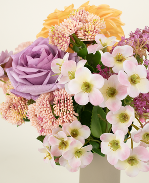 Zijden kunstbloemen boeket Peach Delight