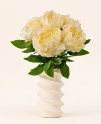 Zijden kunstbloemen boeket Peony Wit