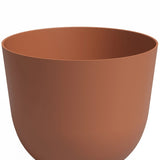 Een Plantenbak Havanna Ø40cm x H33cm pot in bruin, afgebeeld tegen een witte achtergrond.