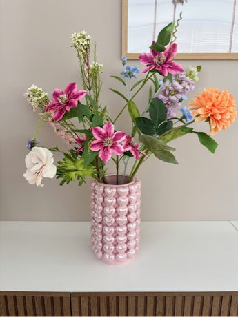 Zijden kunstbloemen boeket Bloom & Glow