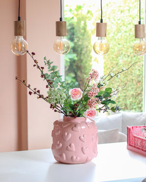 Zijden kunstbloemen boeket Blush Blossom