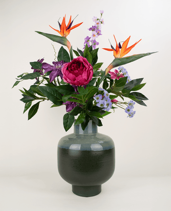 Zijden kunstbloemen boeket Caribbean Sunset