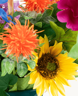 Zijden kunstbloemen boeket Colourful Spirit
