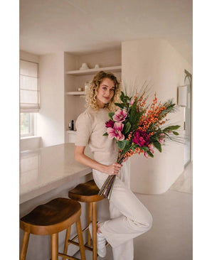 Zijden kunstbloemen boeket Cozy Winter
