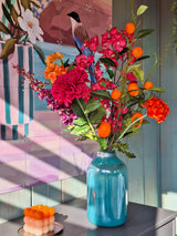 Zijden kunstbloemen boeket Fiesta Sunset