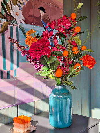 Zijden kunstbloemen boeket Fiesta Sunset