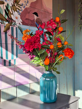 Zijden kunstbloemen boeket Fiesta Sunset