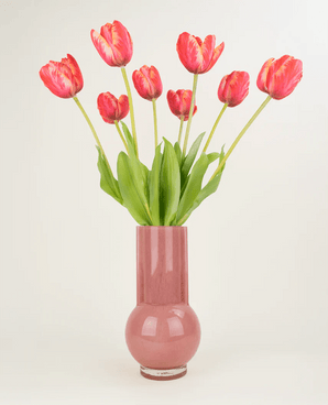 Zijden kunstbloemen boeket Franse Tulp rood