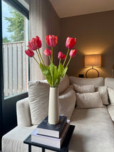 Zijden kunstbloemen boeket Franse Tulp rood