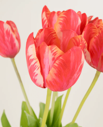 Zijden kunstbloemen boeket Franse Tulp rood