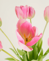 Zijden kunstbloemen boeket Franse Tulp roze