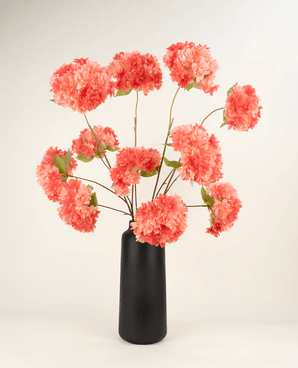Zijden kunstbloemen boeket Kersenbloesem Koraal