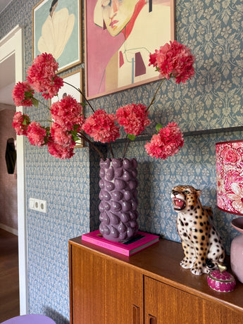 Zijden kunstbloemen boeket Kersenbloesem Koraal
