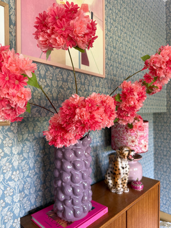 Zijden kunstbloemen boeket Kersenbloesem Koraal